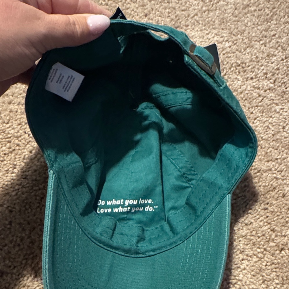 Life is Good Green Ball Cap with Heart detail - Picture 7 of 8